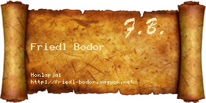 Friedl Bodor névjegykártya